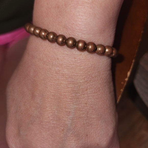 Bohemian Copper beaded stretch healing bracelet. Sizes 6.5 -7.5 - Picture 3 of 13